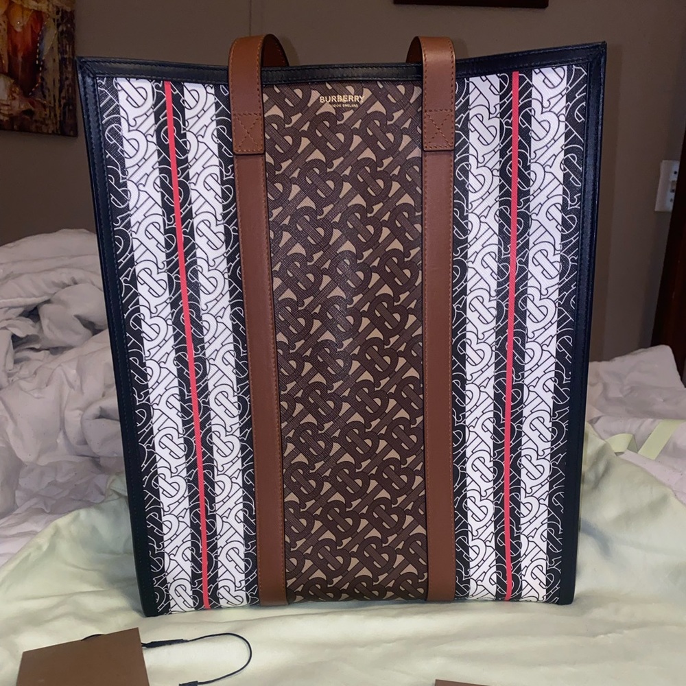 SOLD - Burberry Portrait Tote Monogram E-Canvas Medium